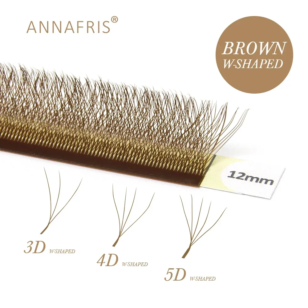 Eyelash Extension For Asian Eyes - ANNAFRIS Brown W شكل لاش ملحقات