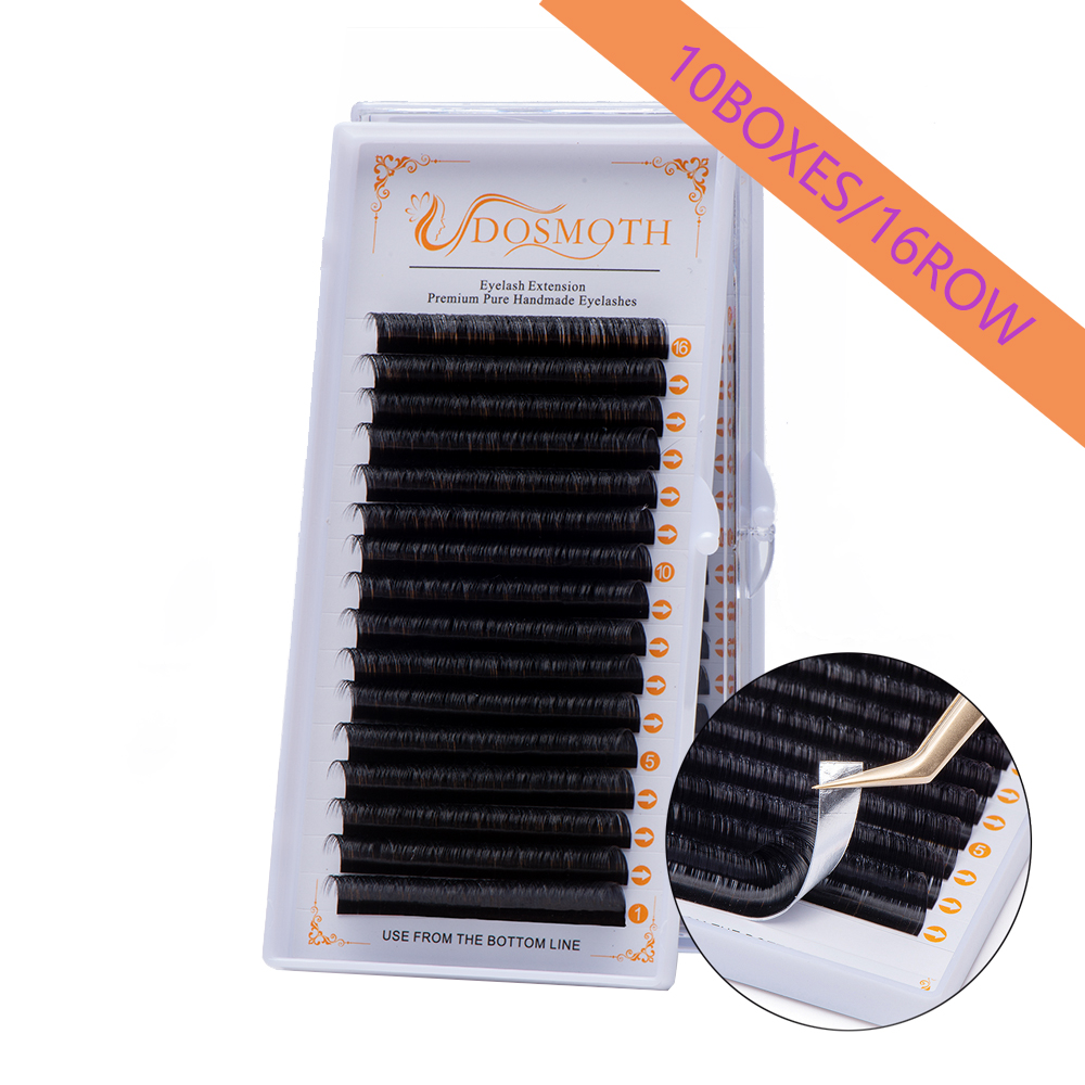 Eyelash Extension Human Hair - DOSMOTH 10 علب 16 صف 7-16