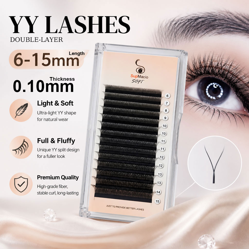 Supmacio 0.10 مم YY Lash Y شكل - مراجعة Eyelash Extension For Asian Eyes وسعره