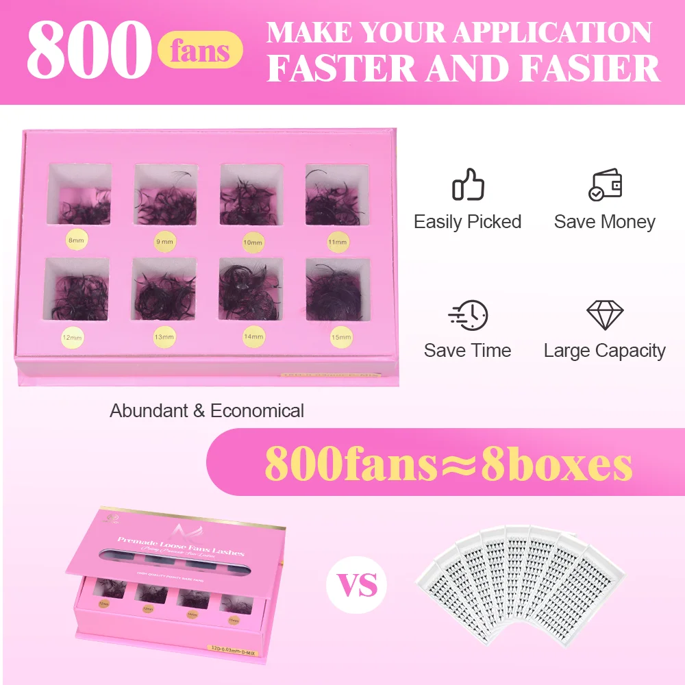رموش MAYOOC 800Fans فضفاضة، وص - مراجعة Eyelash Extension Russian وسعره