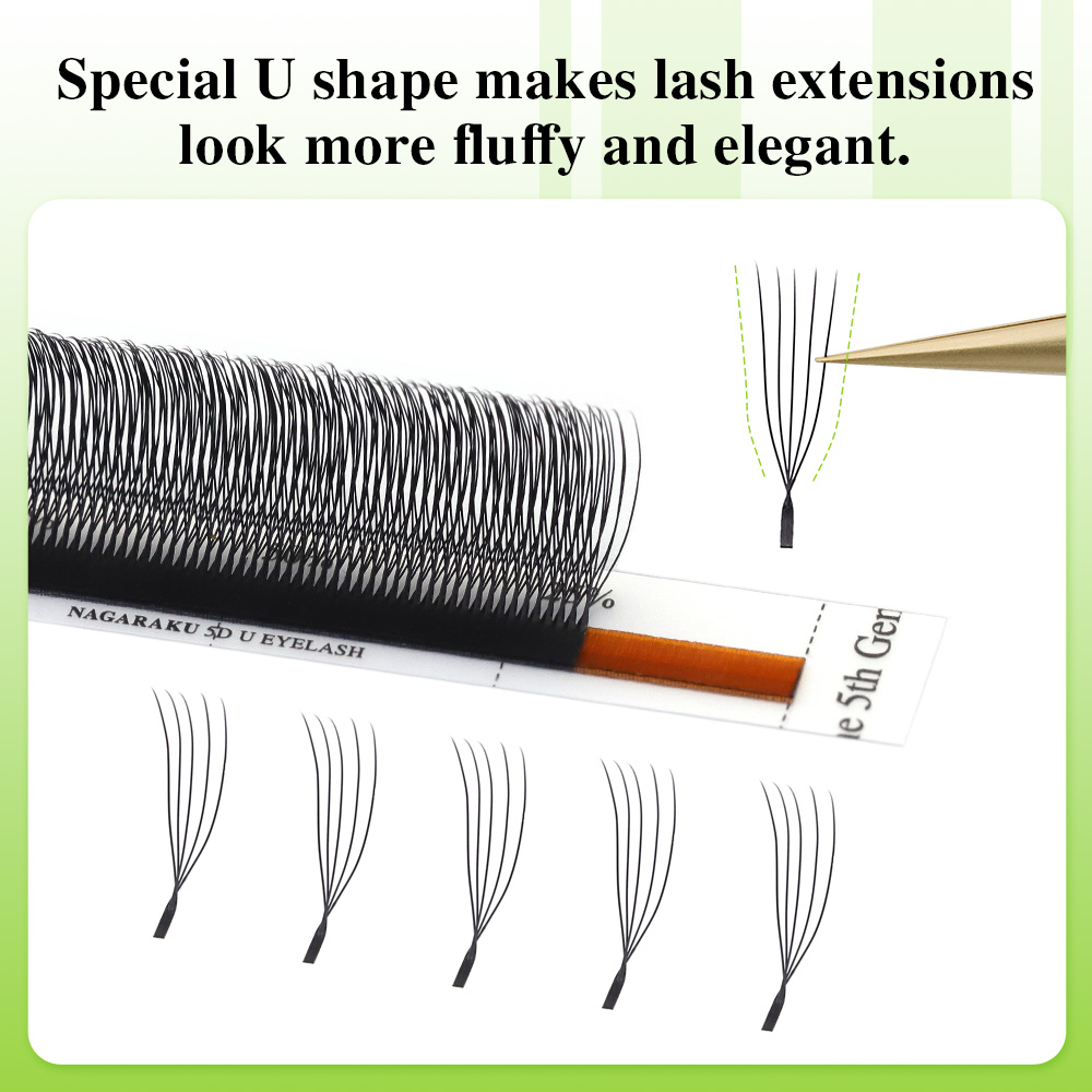 NAGARAKU U شكل ثلاثية الأبعاد/ - مراجعة Eyelash Extension Human Hair وسعره
