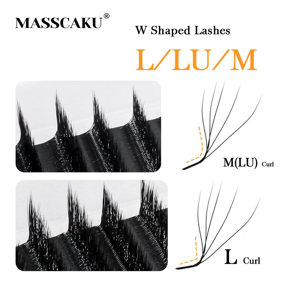 MASSCAKU L LU M Curl YY/W شكل  - مراجعة Eyelash Extension Human Hair وسعره