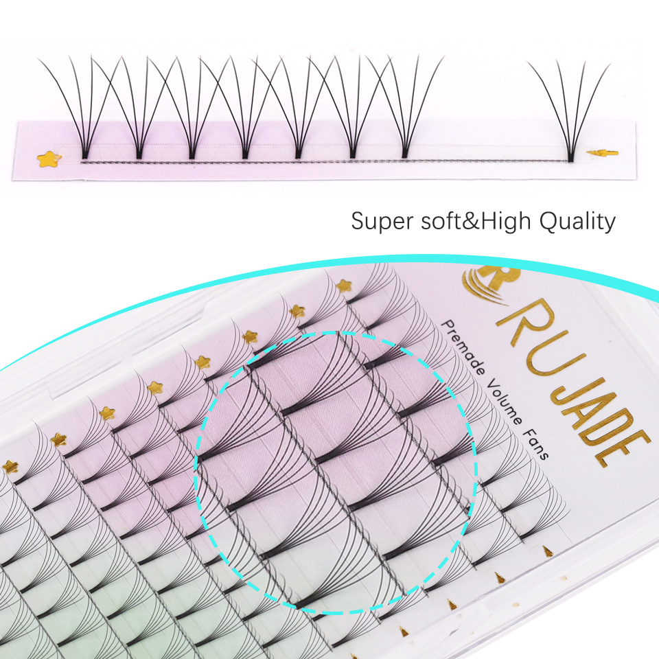 RUJADE قصيرة الجذعية 3D 4D 5D  - مراجعة Eyelash Extension Russian وسعره