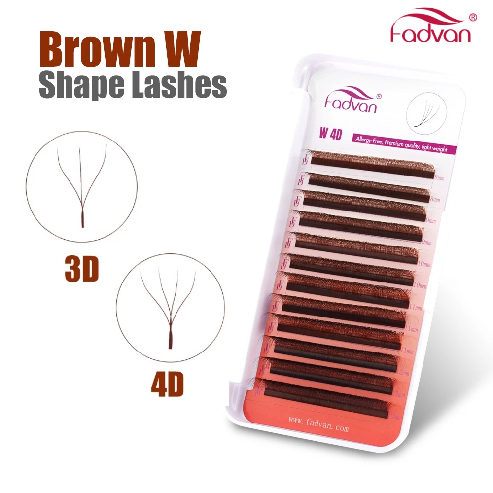 FADVAN براون 3D/4D W شكل D حلي - مراجعة Eyelash Extension Human Hair وسعره