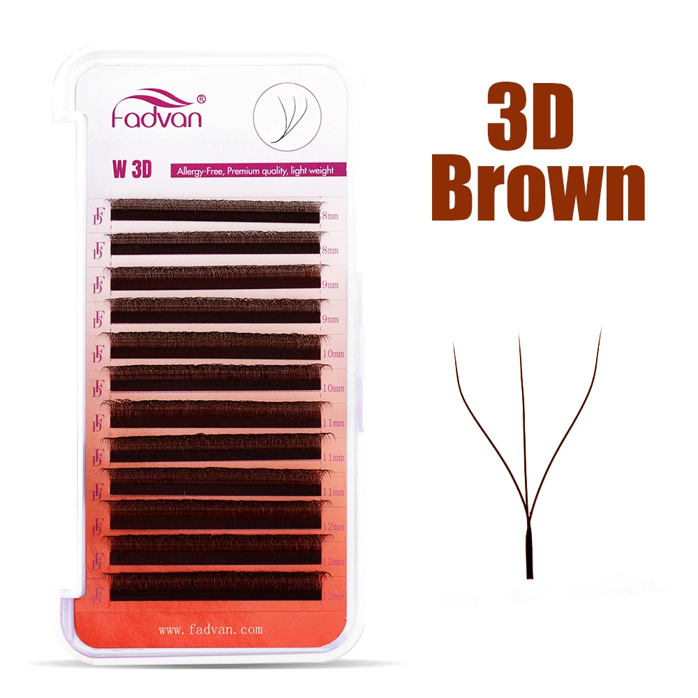 FADVAN براون 3D/4D W شكل D حلي - مراجعة Eyelash Extension Human Hair وسعره