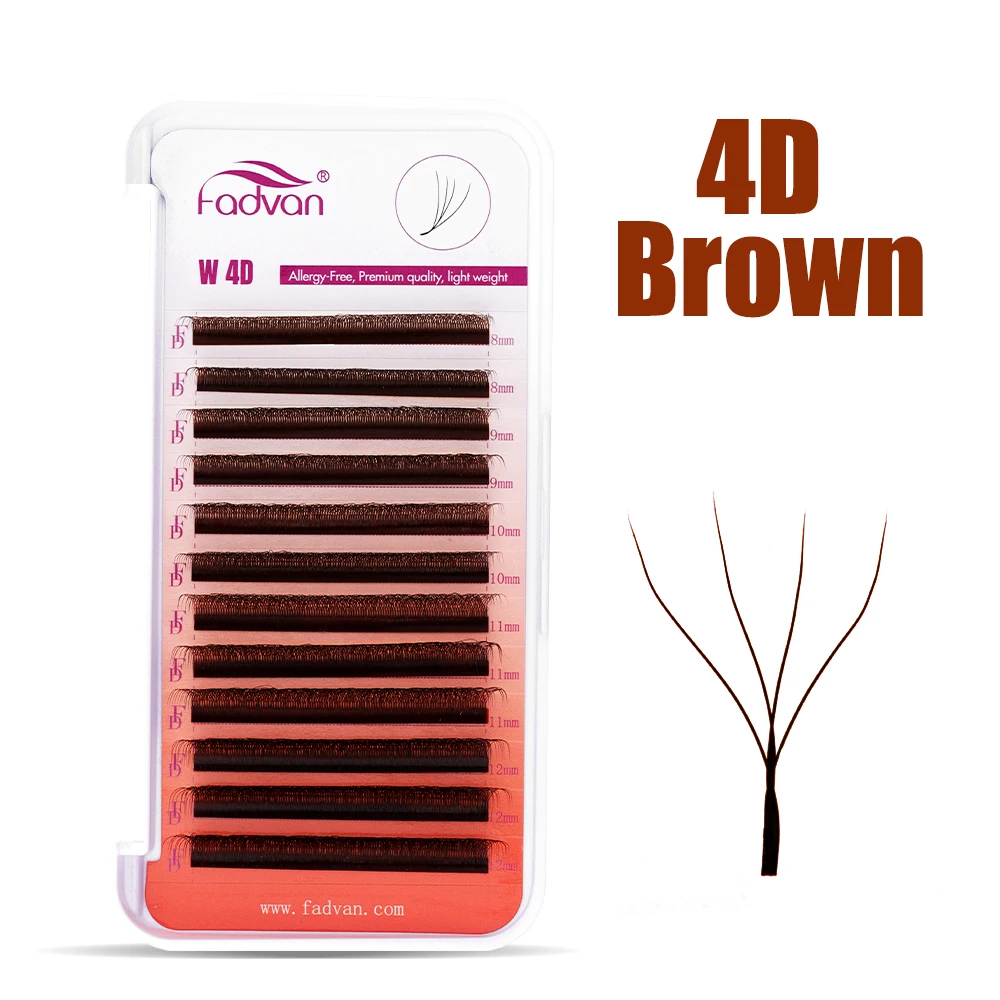 FADVAN براون 3D/4D W شكل D حلي - مراجعة Eyelash Extension Human Hair وسعره