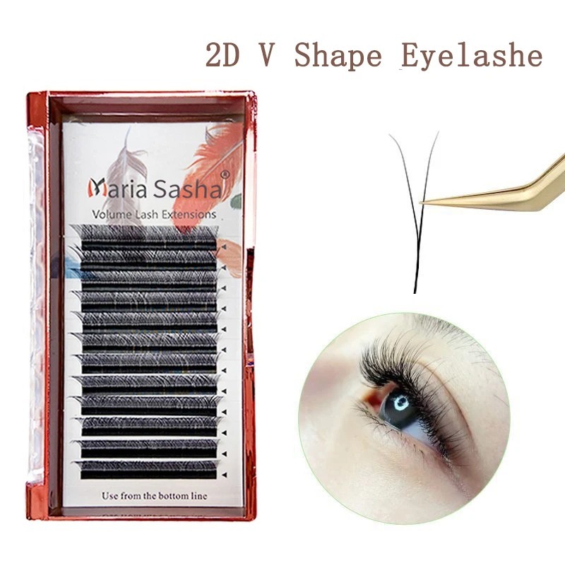 ماريا 2D Y شكل الرموش اليد قسط - مراجعة Eyelash Extension Human Hair وسعره